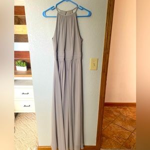 Women’s gray formal dress with keyhole back. Size 6